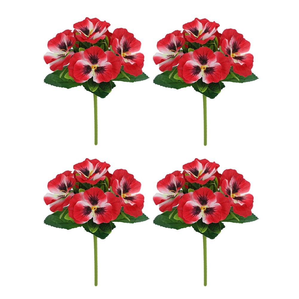 4PCS Vibrant Artificial Pansy Flowers: Lifelike Silk Decor For Any Occasion New