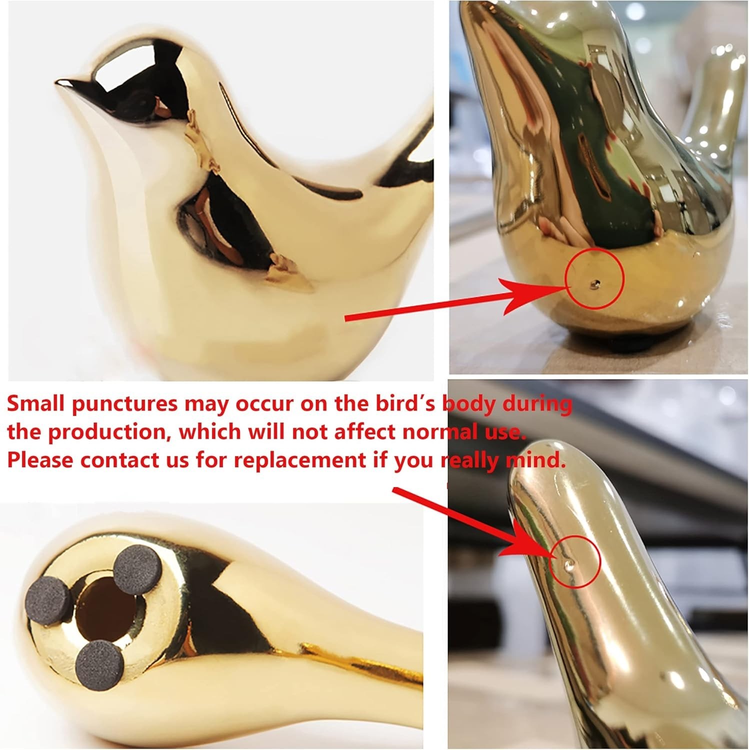 Estatuillas de pájaros dorados decoración moderna hogar sala dormitorio oficina