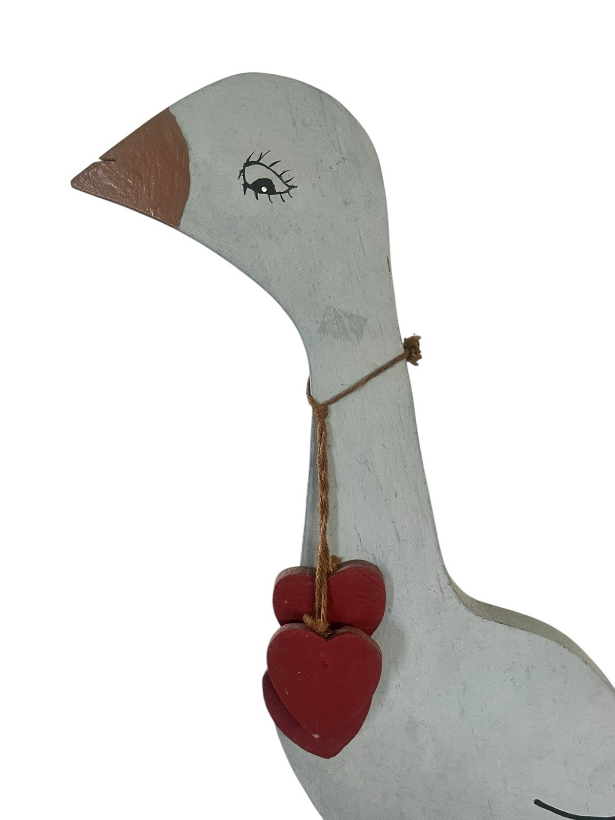 VTG Cottagecore Primitive Goose LARGE WOOD FIGURE Hand Painted Statue 20”