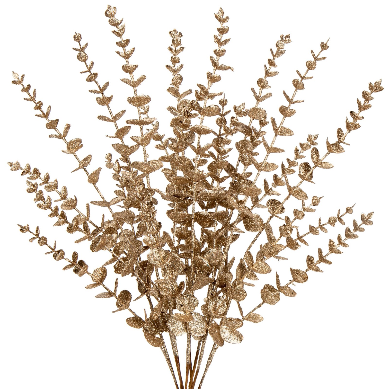 8 Pcs Christmas Tree Picks and Sprays Champagne Glitter Christmas Picks 25.6″…