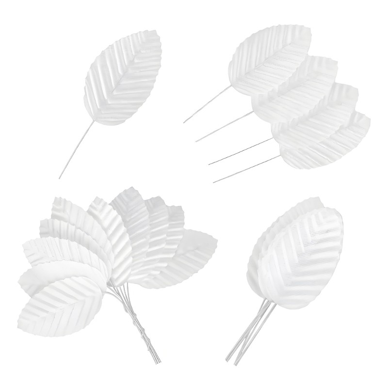 Bulk 200Pcs Shimmery Metal Leaves In Gold Silver Green White Color