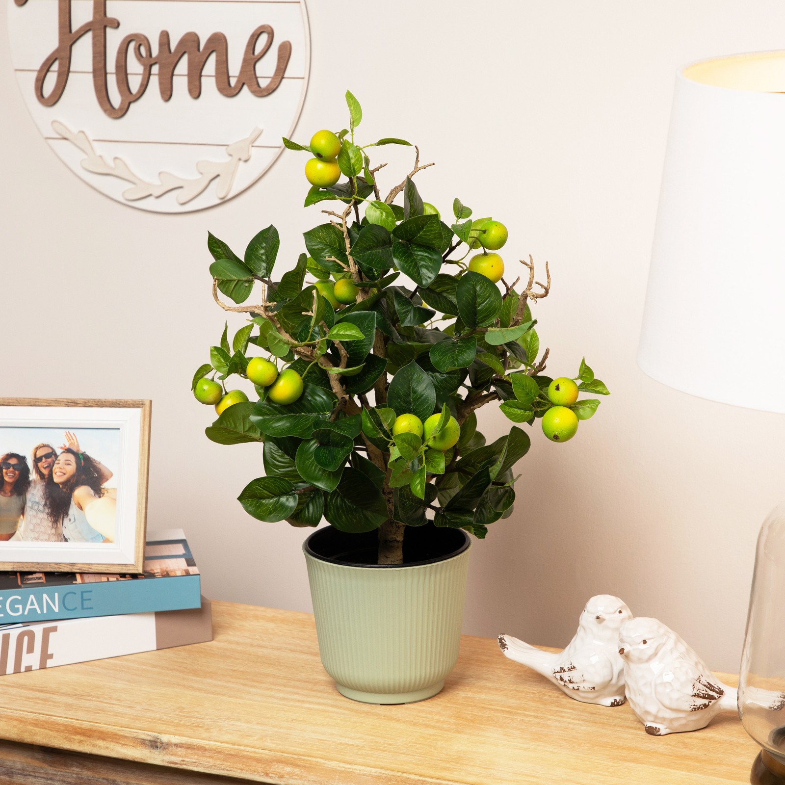 Northlight 23″ Artificial Potted Bonsai-Style Decorative Green Apple Tree