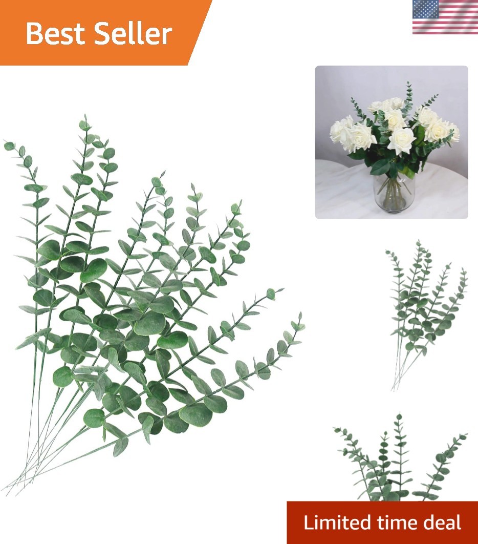 Flexible 10-Pack Artificial Eucalyptus Stems for Stunning Floral Arrangements