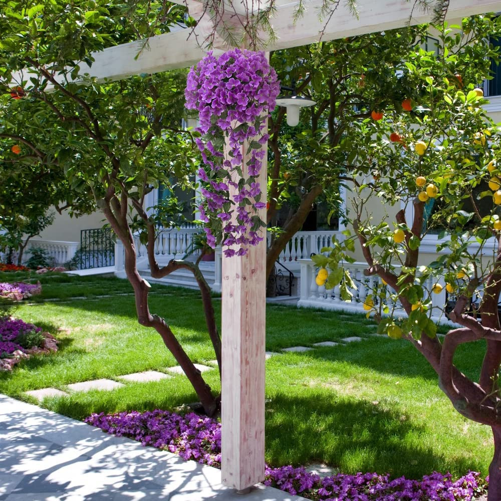 Artificial Violet Flowers Simulated Fake Plant Vine Home Hotel Garden Decor NEW