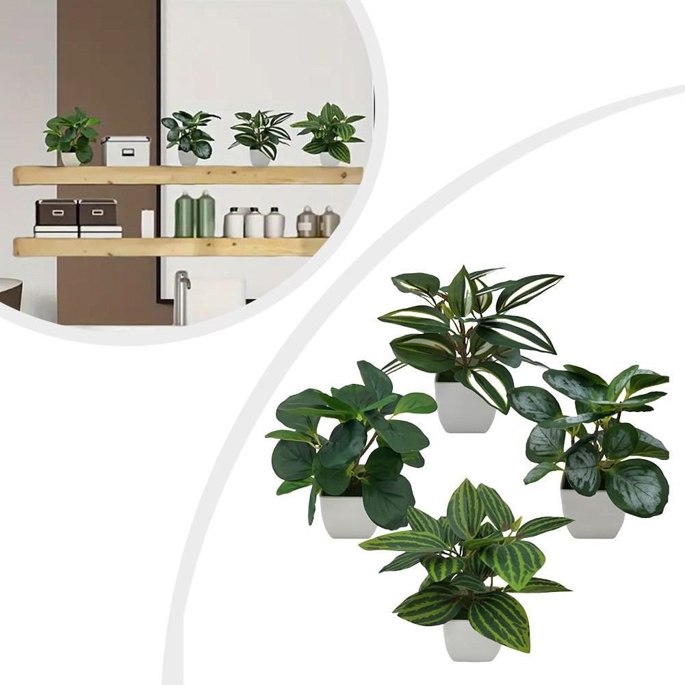 Artificial Potted Plants for Indoor Use Set of 4 for Living Room and Bedroom