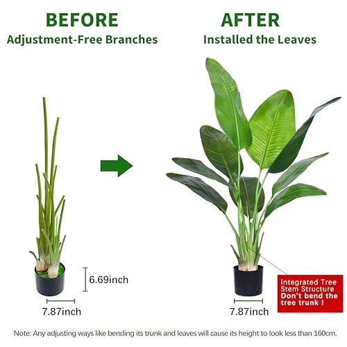 Artificial Bird of Paradise Plant, Fake Tree with Realistic 4 ft 2 Packs