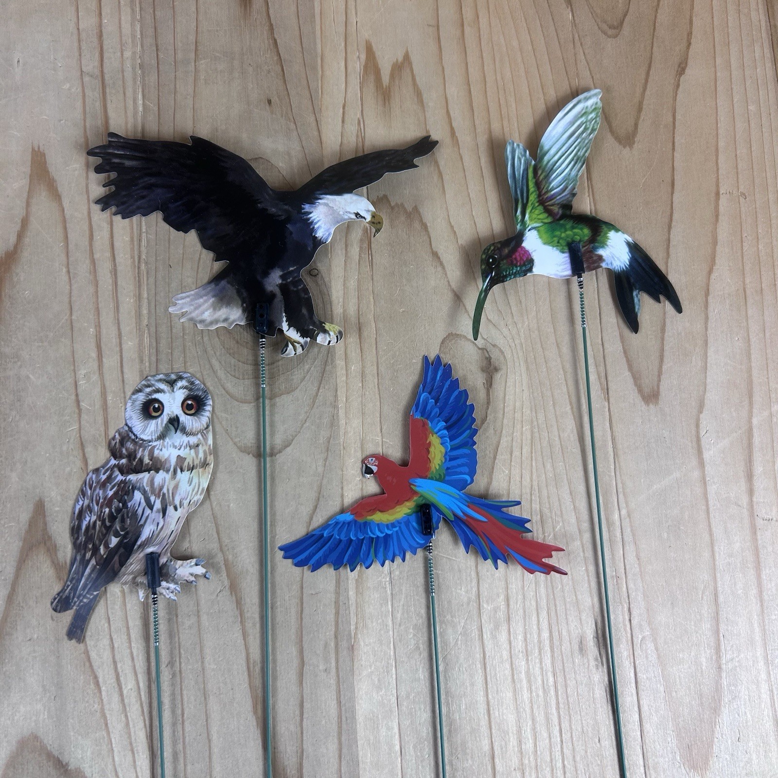 Decorative Bird Plant Sticks Set Of 18 Double Sided Vinyl 13 Inch Pot Stake
