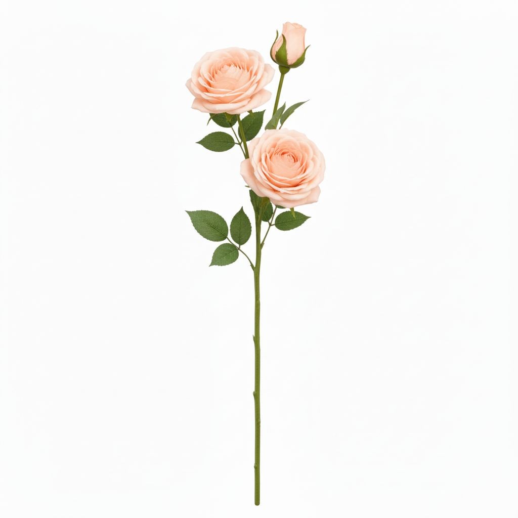 White Pink Peach Artificial Roses Gift Bouquet Wrapped Real Touch Rose Stems 26