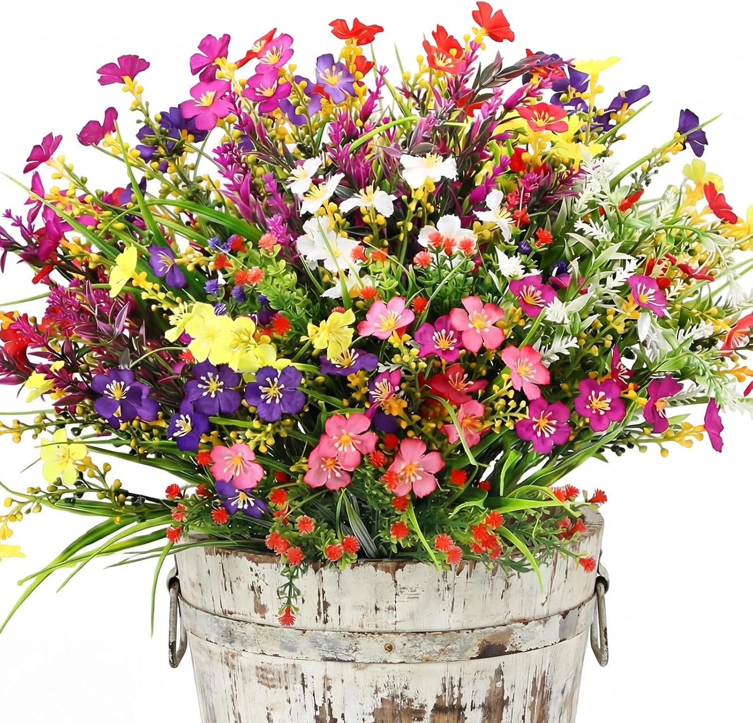 12 Pcs Artificial Flowers for Outdoor Faux Wildflower Plants UV Resistant