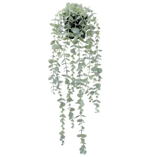 Artificial Hanging Plant Eucalyptus 3.5in Pot Faux Fake Greenery Indoor Outdoor