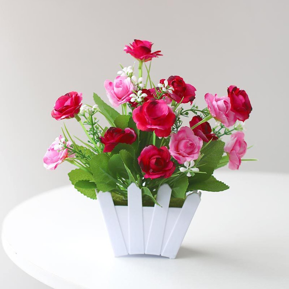 Realistic Looking Artificial Flowers in Pot for Indoor and Outdoor Use