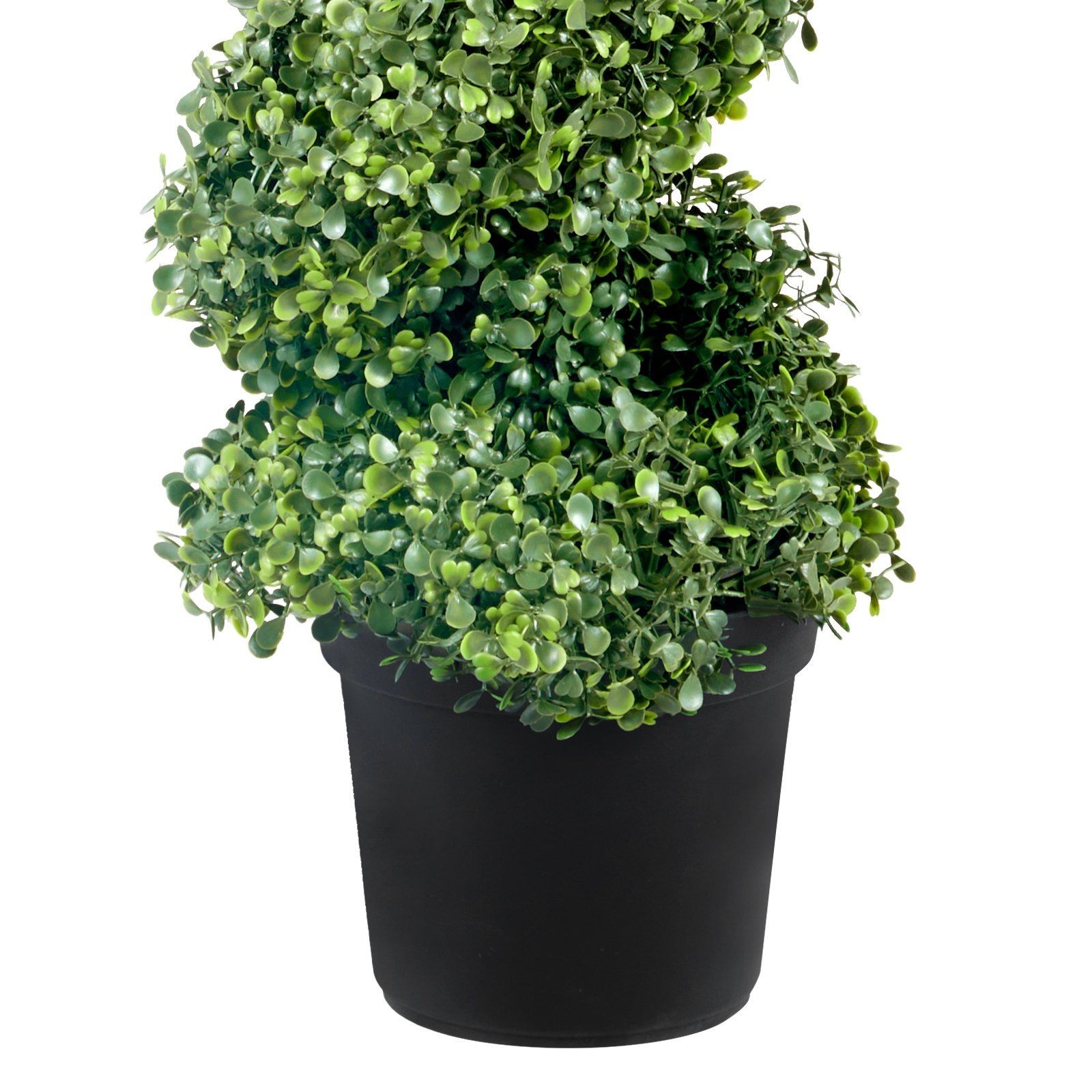 Spiral topiary 122cm tall 5-layer PE boxwood with iron structure and 10 leaves
