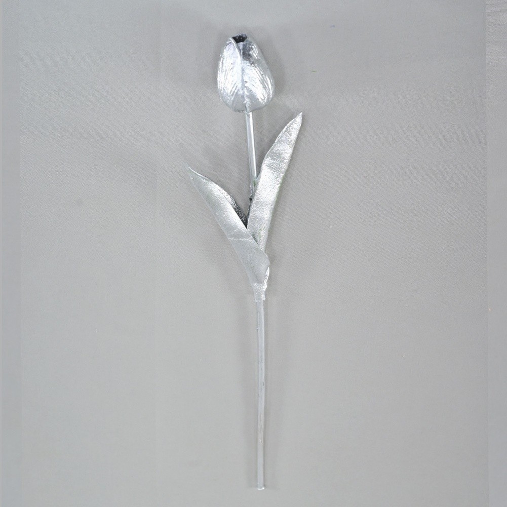 Luxury Look Artificial Tulips PU Plastic Iron Wire 34cm for Interior Decoration