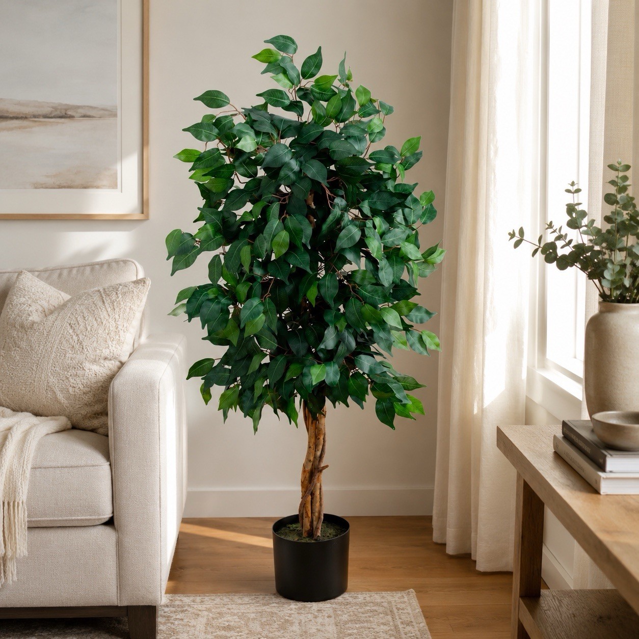 4′ Artificial Ficus Auriculata Tree with natural Trunk.