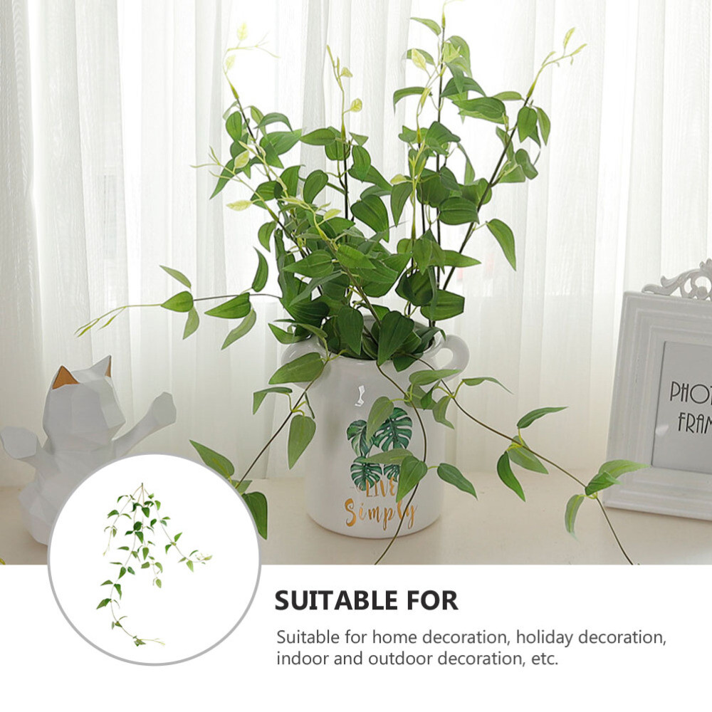 Green Artificial Clematis Rattan Adornment Simulated Plant for Home Decor