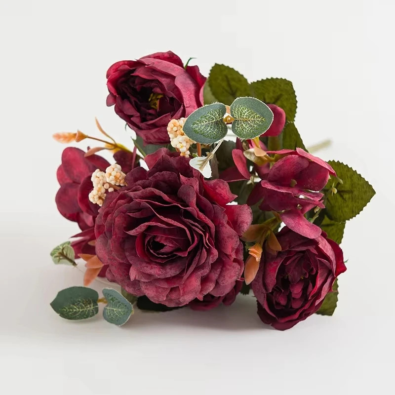 1pc 30CM Silk Peony Rose Bouquet Artificial Flowers for Wedding Home Christmas