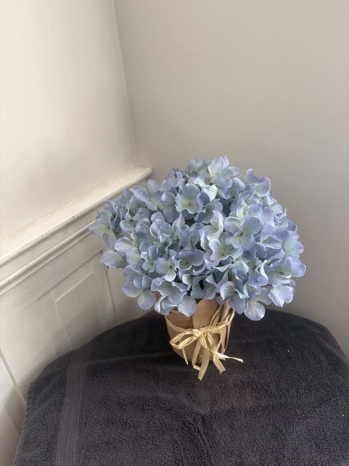 New Blue Pink Or White Potted Faux Artificial Hydrangea Flower Fake Plant