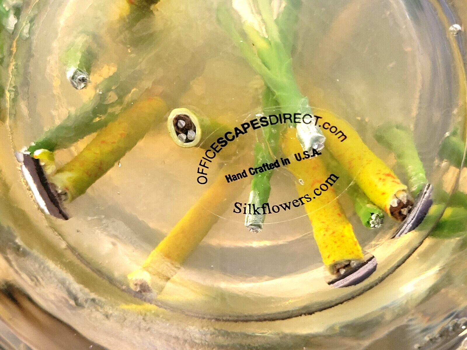 Petals Office Scapes Direct Silk Lillies Floral Arrangement In Glass Vase PSJ