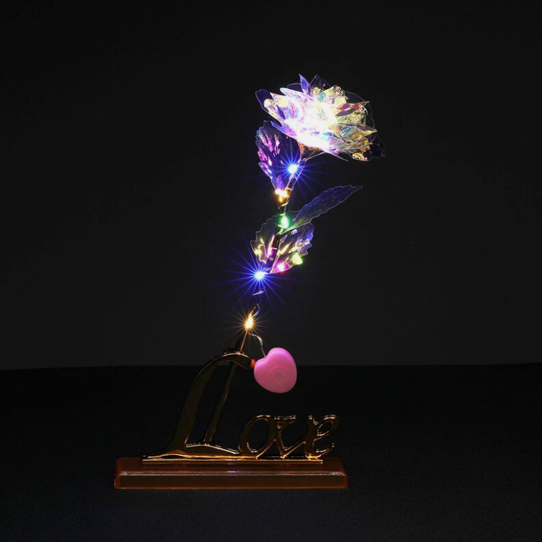 Forever Eternal Galaxy Rose In Glass Dome LED Flower Light Valentine’s Day Gift.