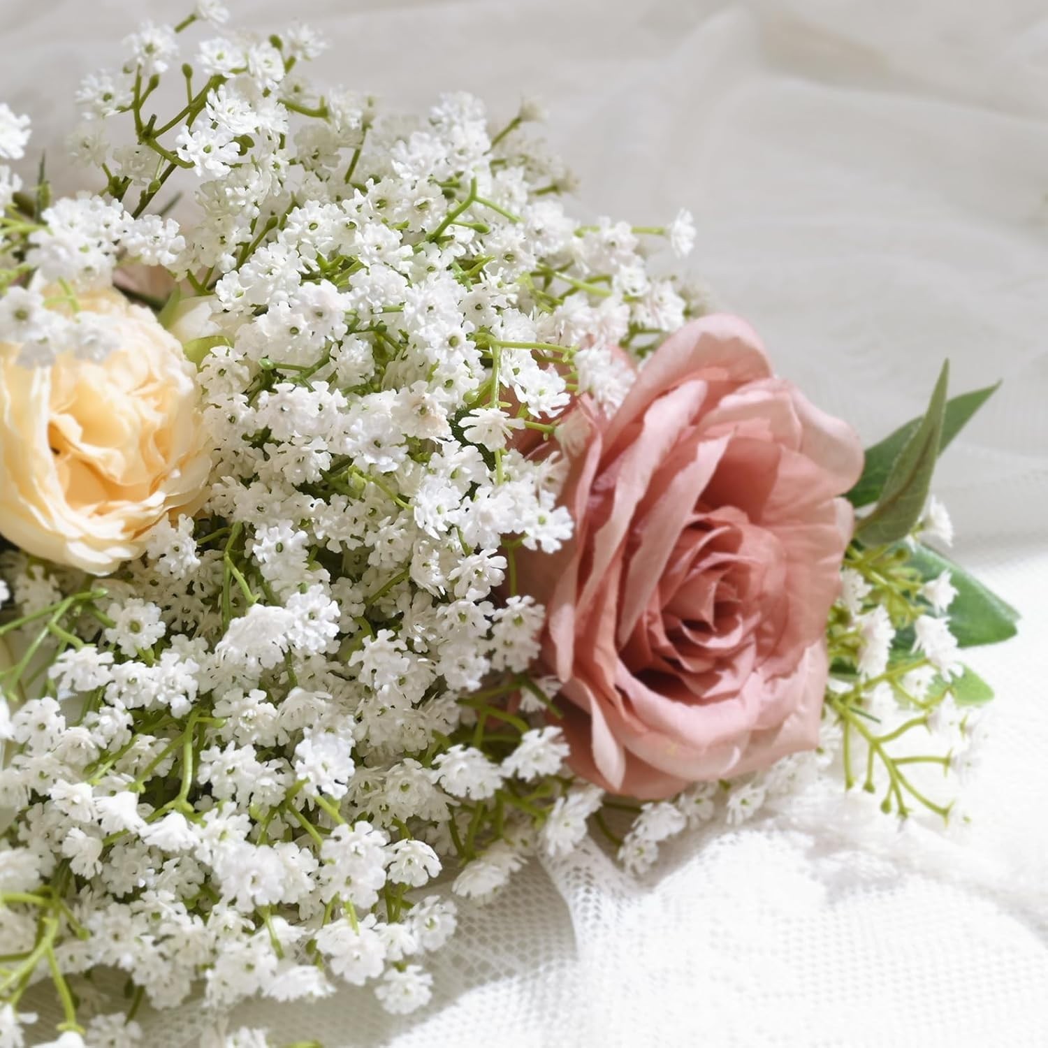 Bulk 6 Pcs Flexible Baby’s Breath Stems—Ideal for Wreaths, Weddings, and More!