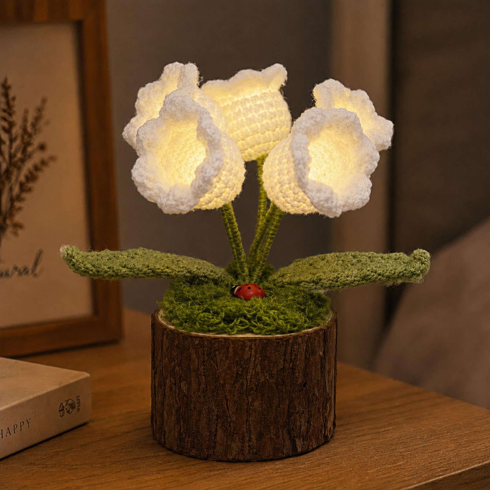 Lily of The Valley Lamp Crochet Flowers Artificial Flowers Handmade Knitted N…