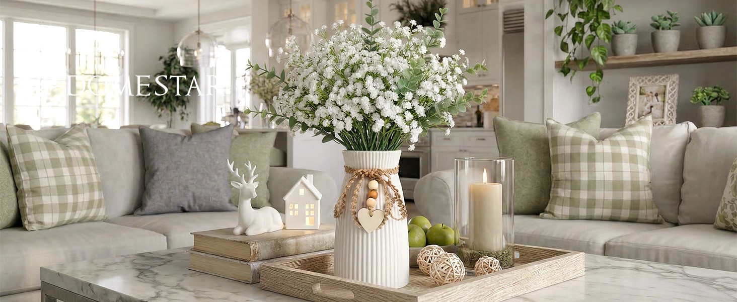 Babys Breath Artificial Flowers, 11PCS 21″ Vase Filler | Gypsophila Bouquet for