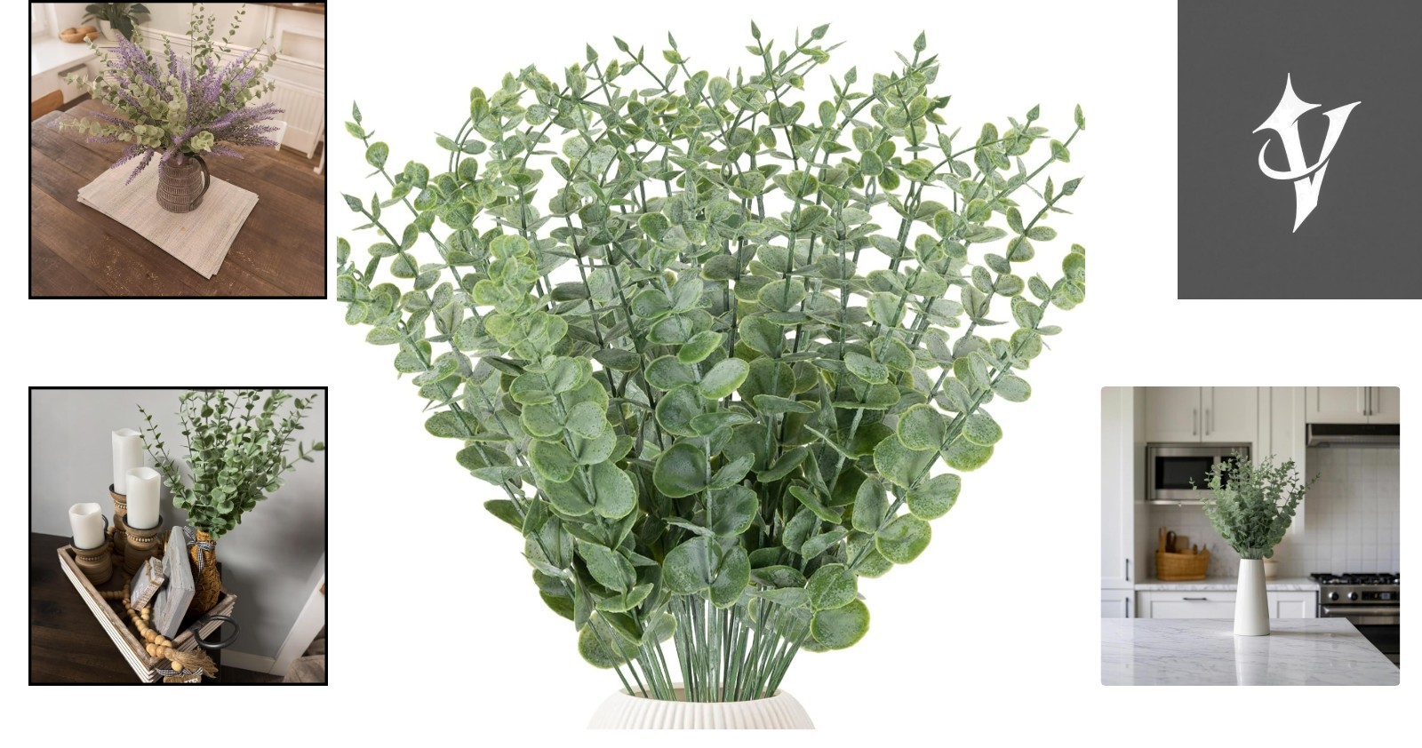 Versatile 38pcs Faux Eucalyptus Branches – Perfect for Weddings and Home Décor