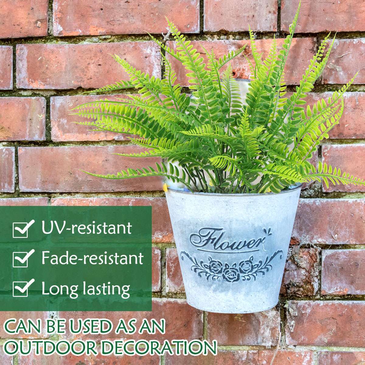 Artificial Fake Boston Fern Plants Bushes Artificial Ferns Indoor Outdoor Decors