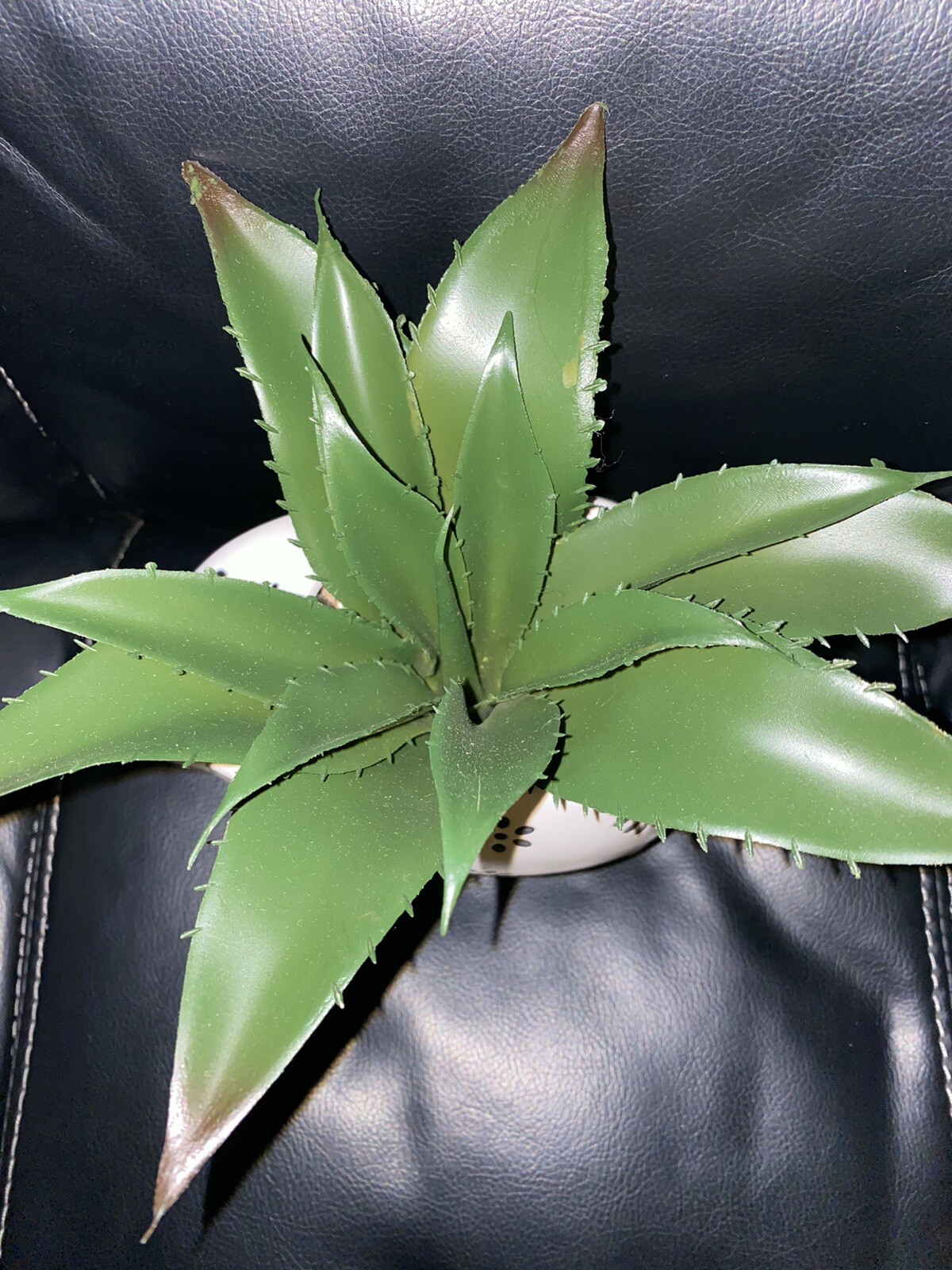 7.5 Artificial Agave Plant In Elephant White Cerarmic Planter , Green Agave And
