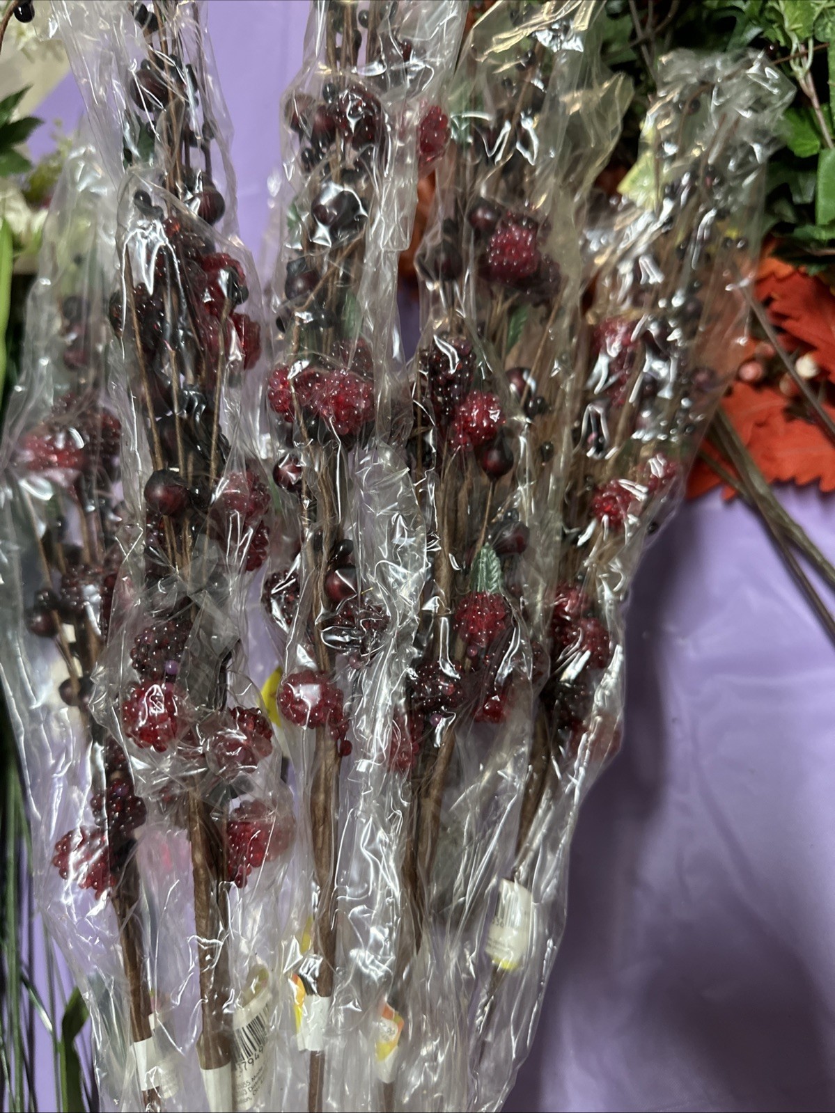 #A11 Lot 1 artificial flowers and leaves for decorations 3+ lbs