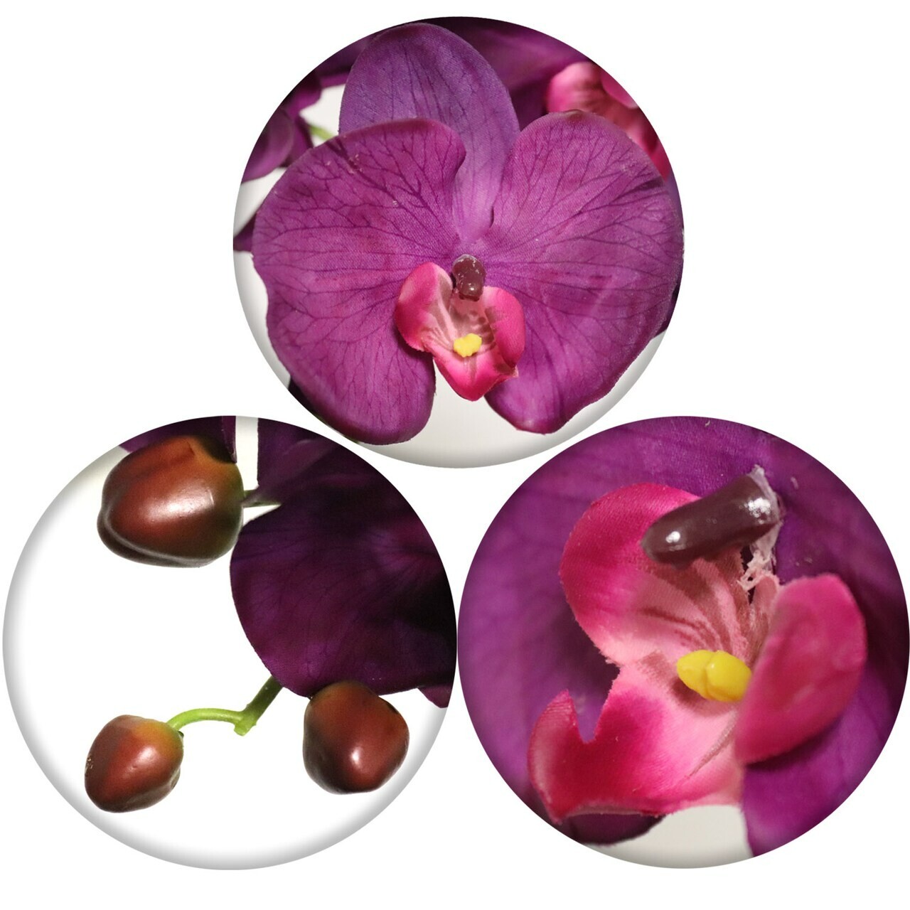 Phalaenopsis Orchid Stems Vibrant Purple Home/Wedding Decor 33.5 In Set Of 2