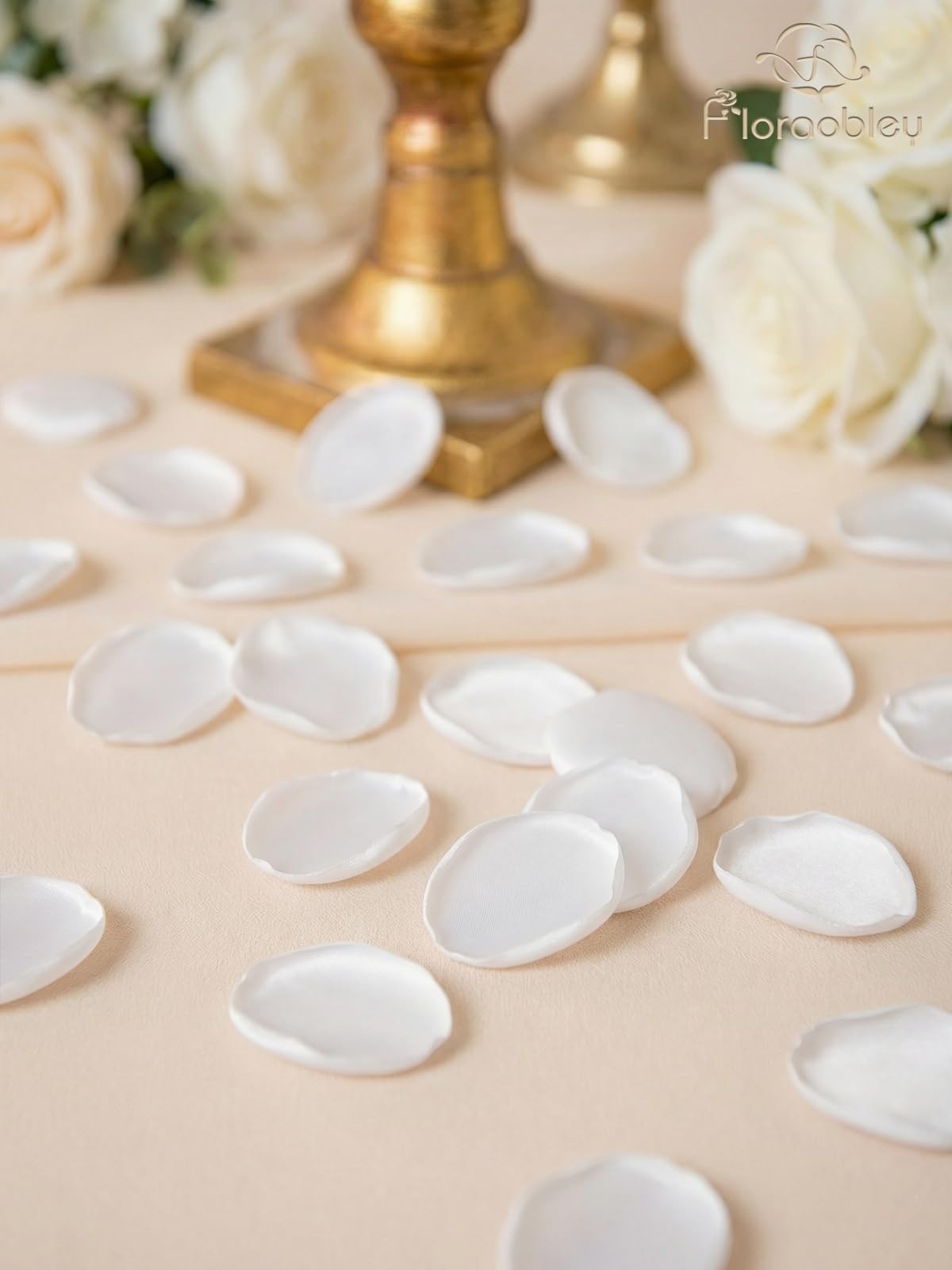 300 PCS Ivory Faux Silk Rose Petals Wedding Flower Girl Aisle Decor Party