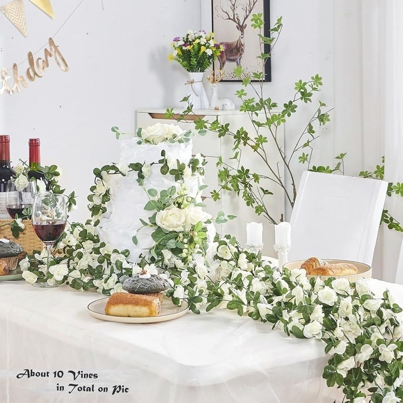 Artificial Rose Vines Garland Fake Flowers Wedding Party Home Decoration New