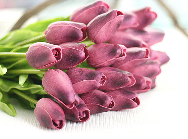 High Quality Artificial Flowers Real Touch Tulip Home Wedding Blossom Mini Tulip