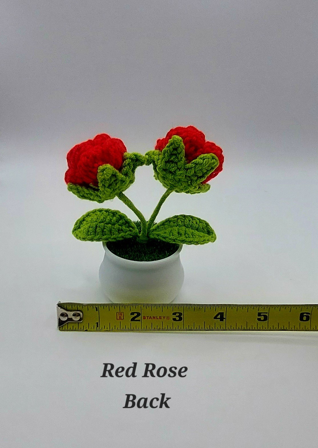 Crocheted Handmade Spring Flowers In Mini Pot W/Grass, Posable~Variety You Pick