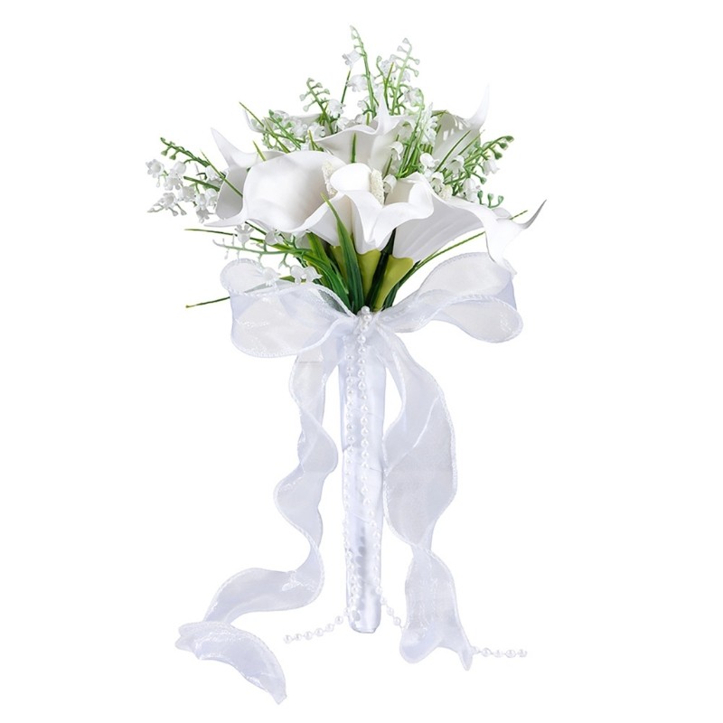 Gorgeous Silk Flower Handheld Bouquet Artificial Callalily Wedding Decoration