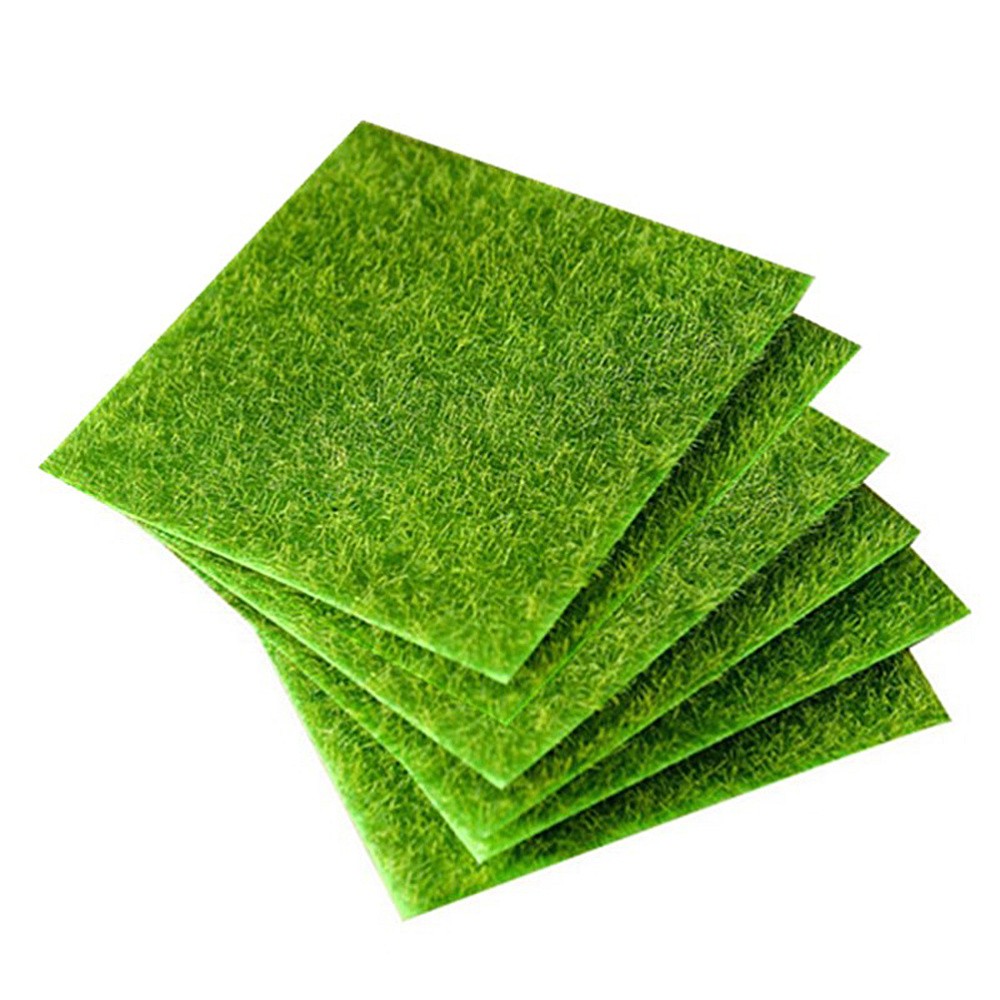 6 Pcs DIY Creative Simulation Lawn Moss Artificial Grass for Garden 15 x 15 cm