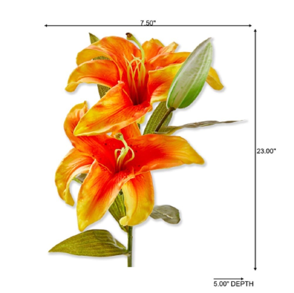 TAG Soft Touch Faux Lily Stem, Orange (G21043)