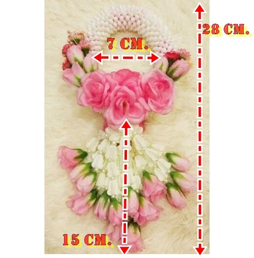 28*12CM Round Garland Artificial Gardenia Plastic Decor Fabric Flower Hang Thai