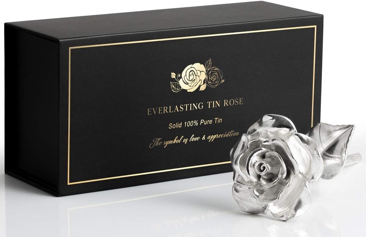 Tin Rose 10th Anniversary for Her Gift – Tin Gift 10 Wedding Anniversary for…