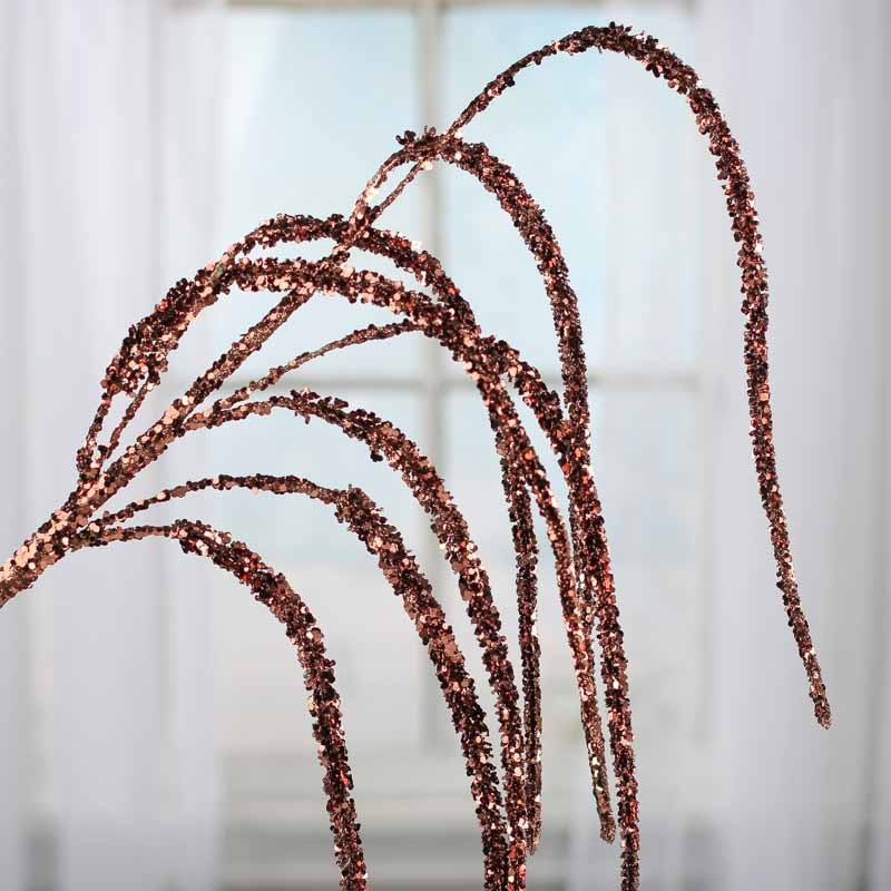 Factory Direct Craft Glittered and Cascading Brown Artificial Amaranthus Sp