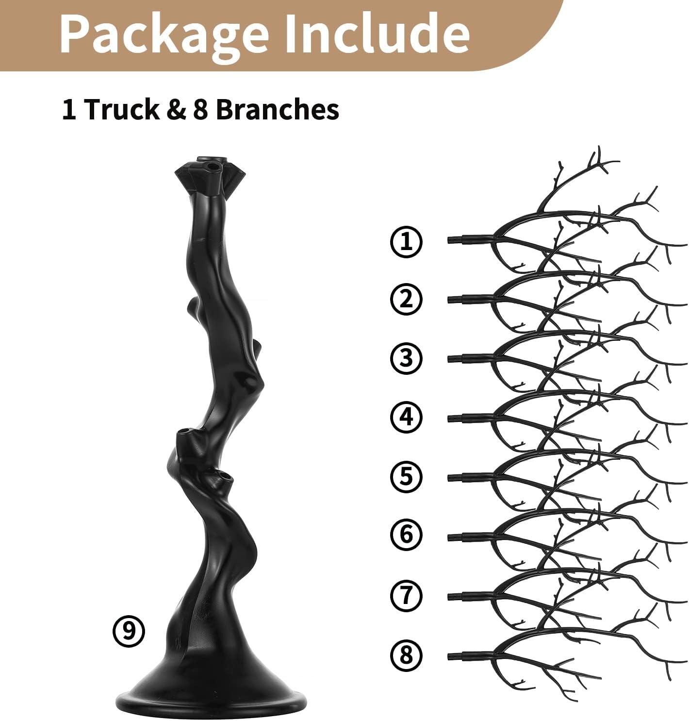 Portable 22.8in Black Christmas Ornament Display Tree – For Year-Round Decor