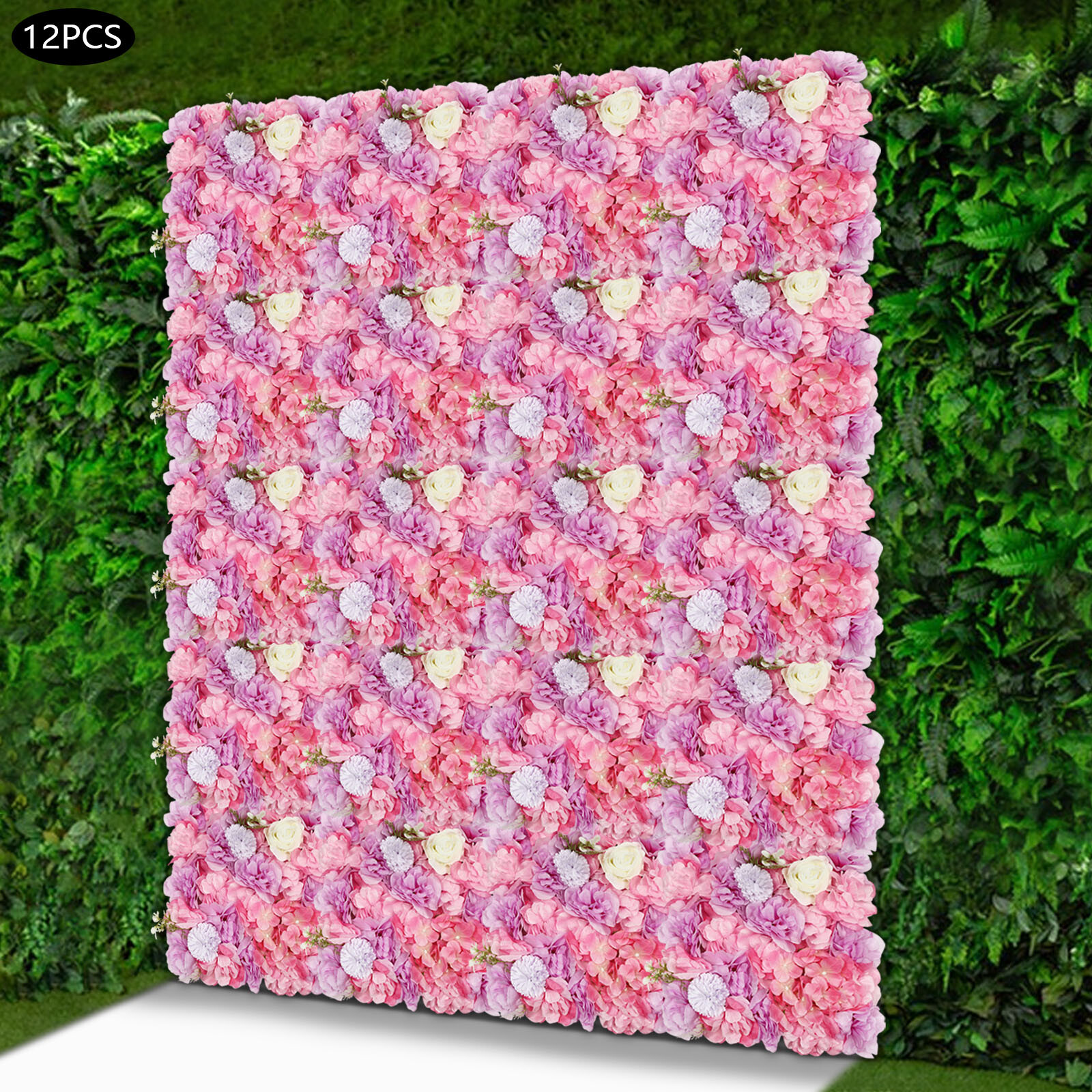 12pcs Artificial Silk Rose Flowers 3D Backdrop Wall for Wedding Party Decoration