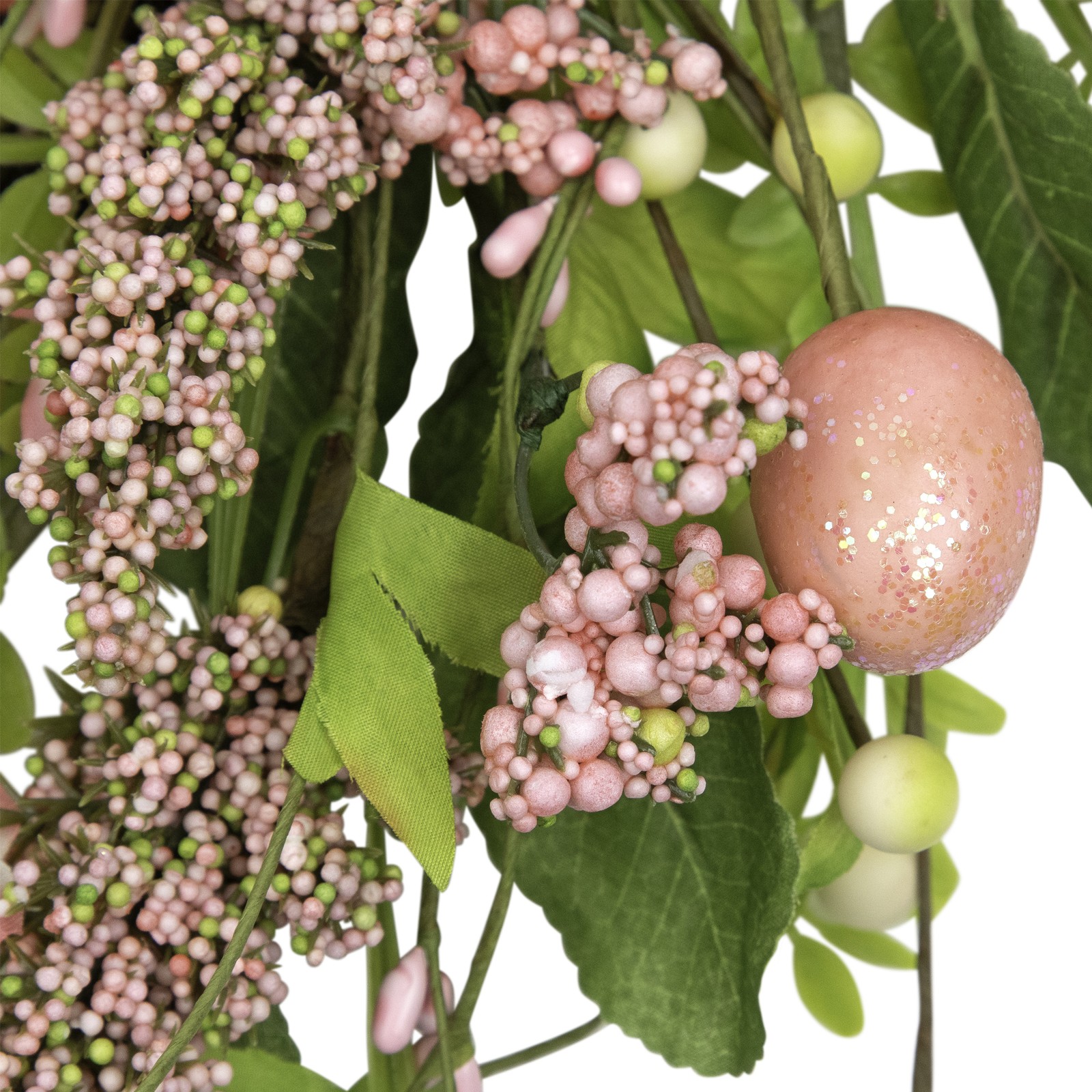 Northlight Easter Egg Berry Floral Springtime Wreath, PinkGreen 20-Inch