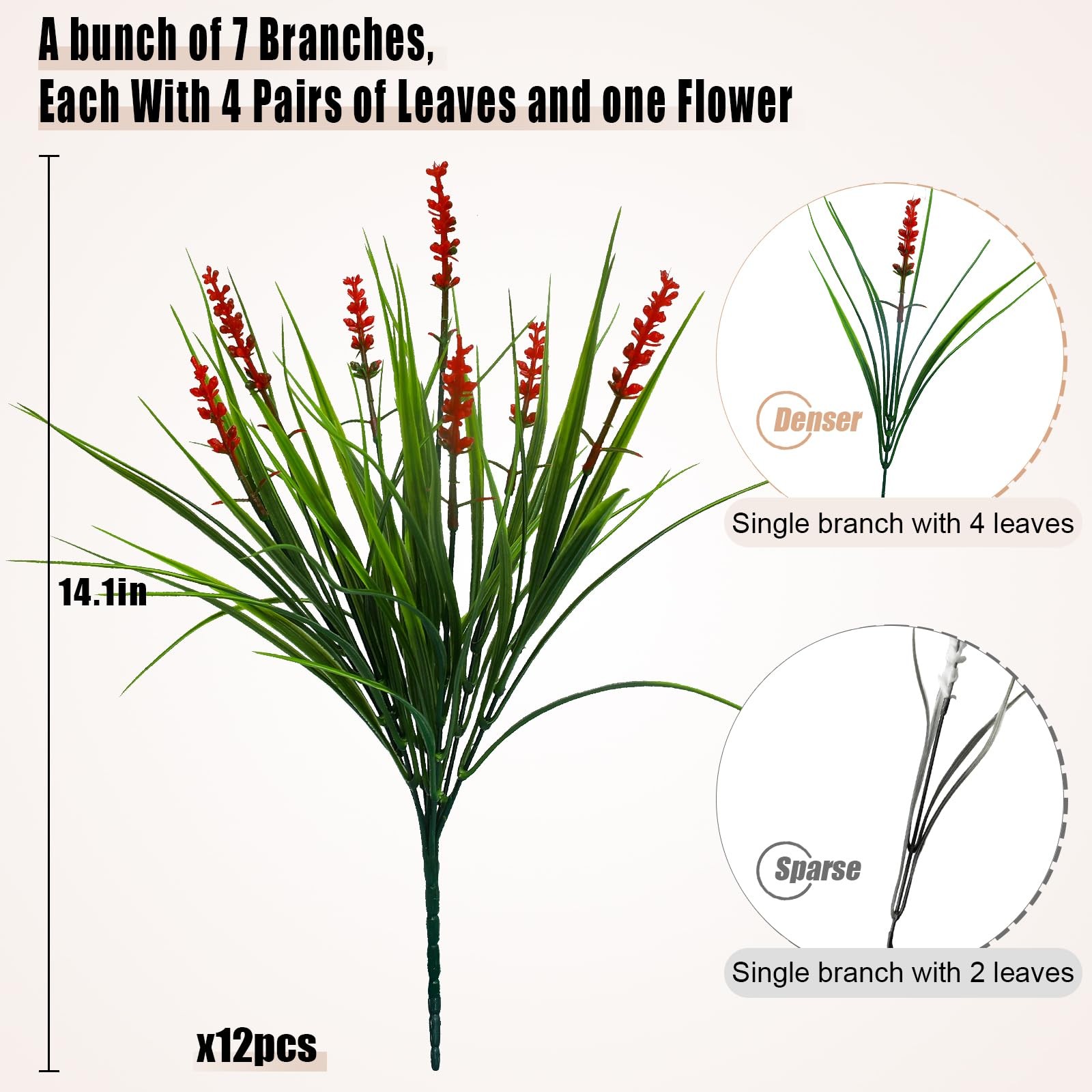 alyptus Artificial Flowers Outdoor 12 Bundles Fake Plants Outside Red Flower …