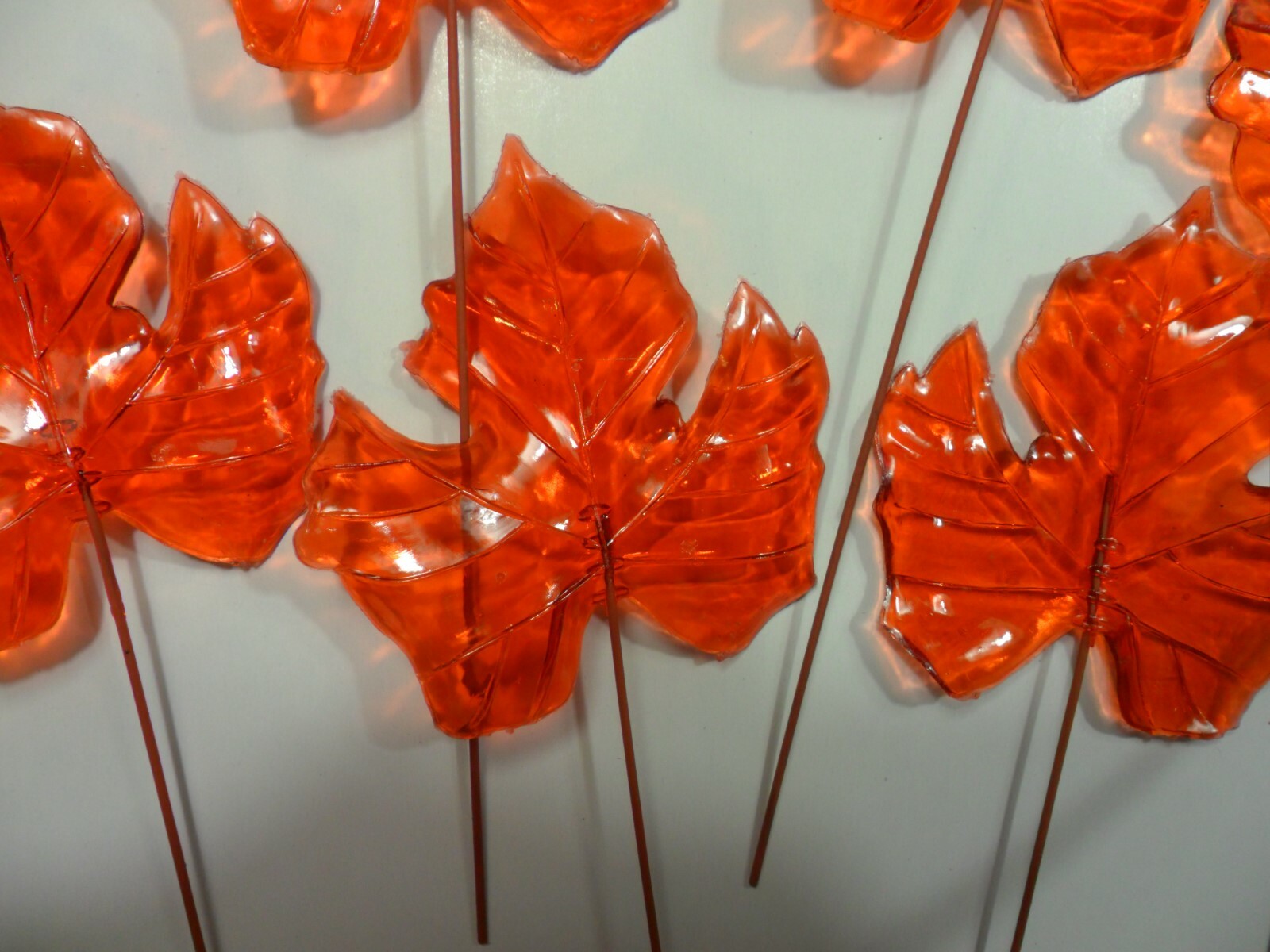 Vintage Lot of 12 Hard Plastic Orange Maple Leaves – Hong Kong