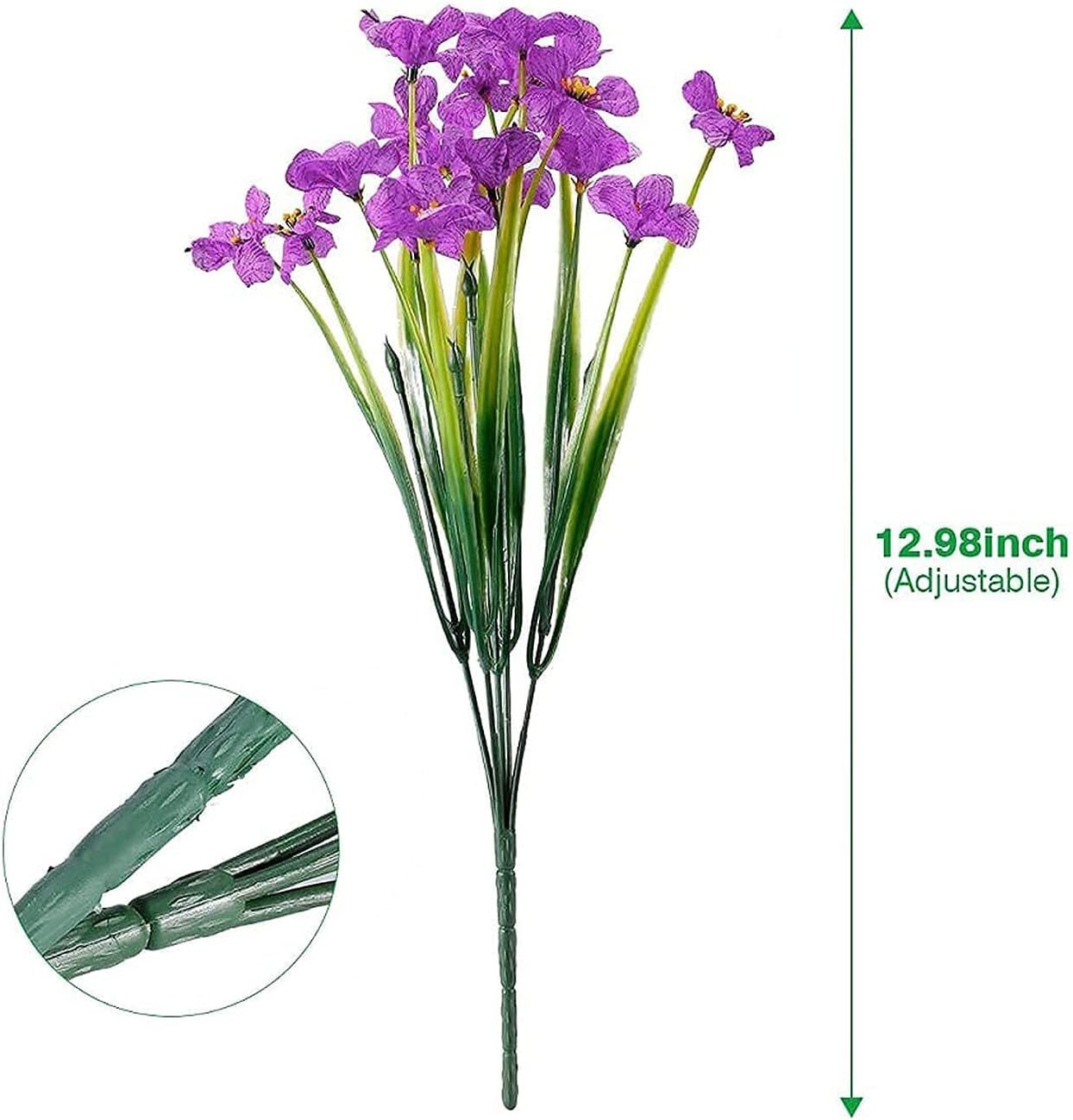 20 Bundles of UV Resistant Purple Faux Silk Flowers for All- Outdoor Beauty