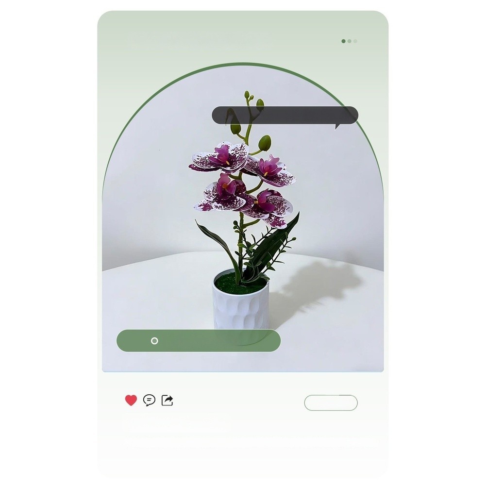 Plastic Phalaenopsis Orchid 3D Printed Potted Artificial Flower 28 x 15 cm