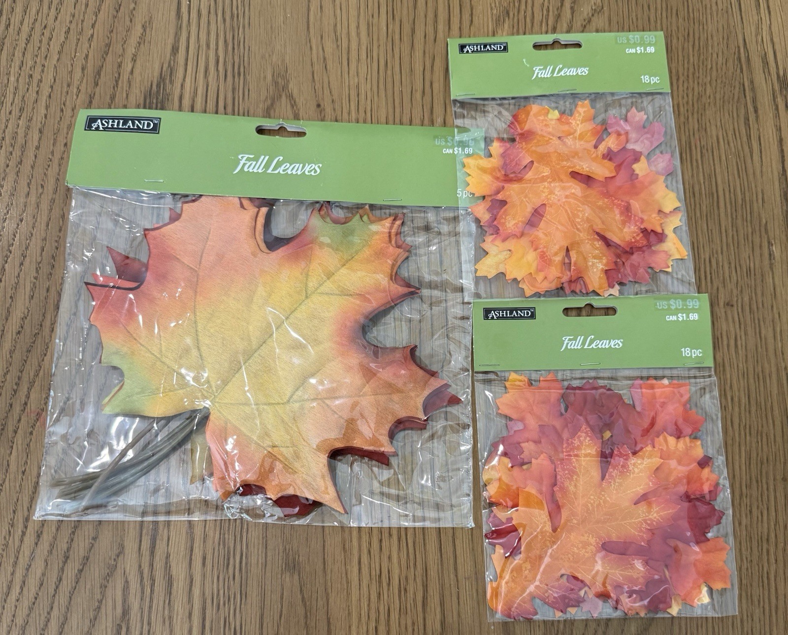 2010 Ashland Craft Fall Harvest Leaves Large 5 Piece And Two Small 18 Piece