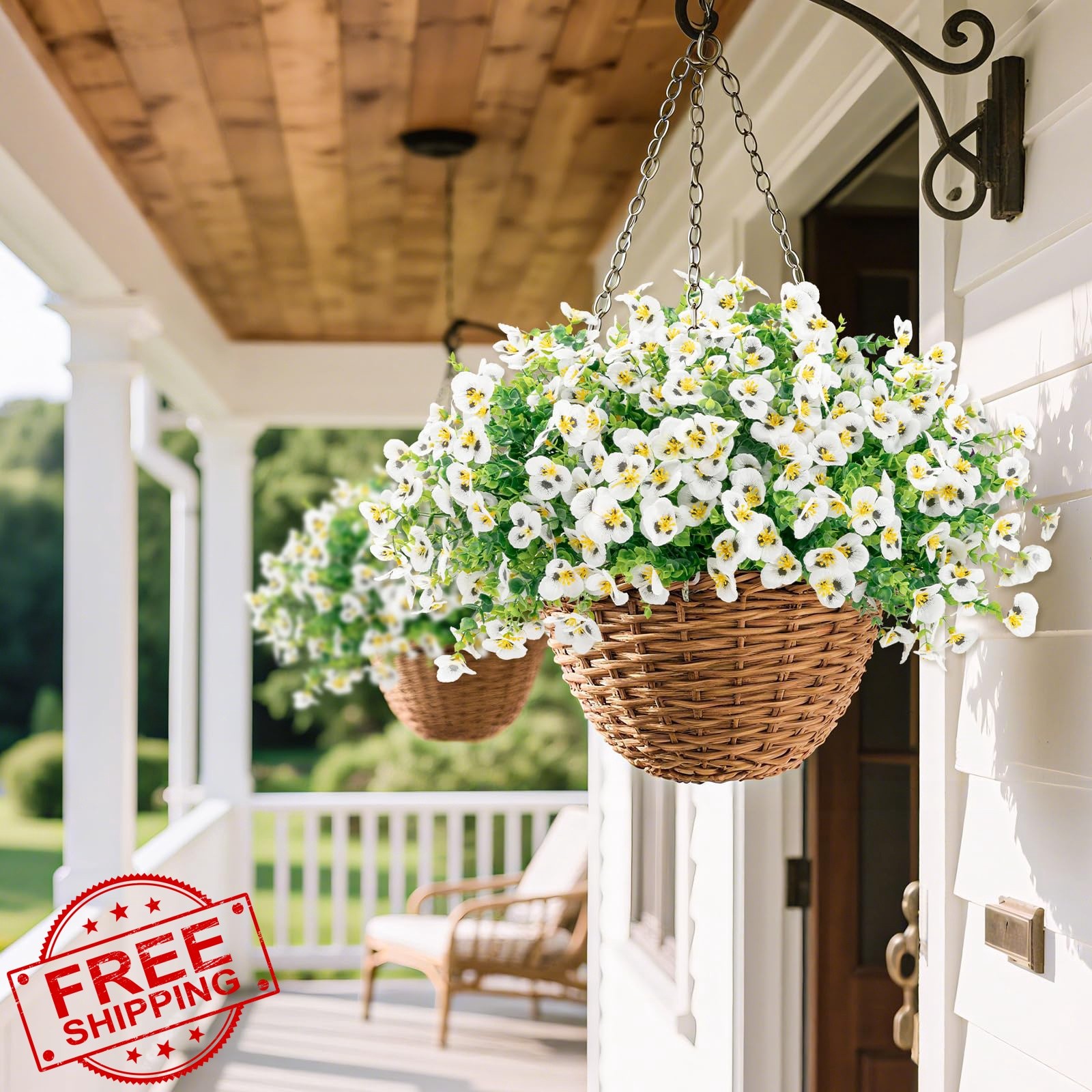 U’Artlines White Artificial Flowers 16 Bundles UV